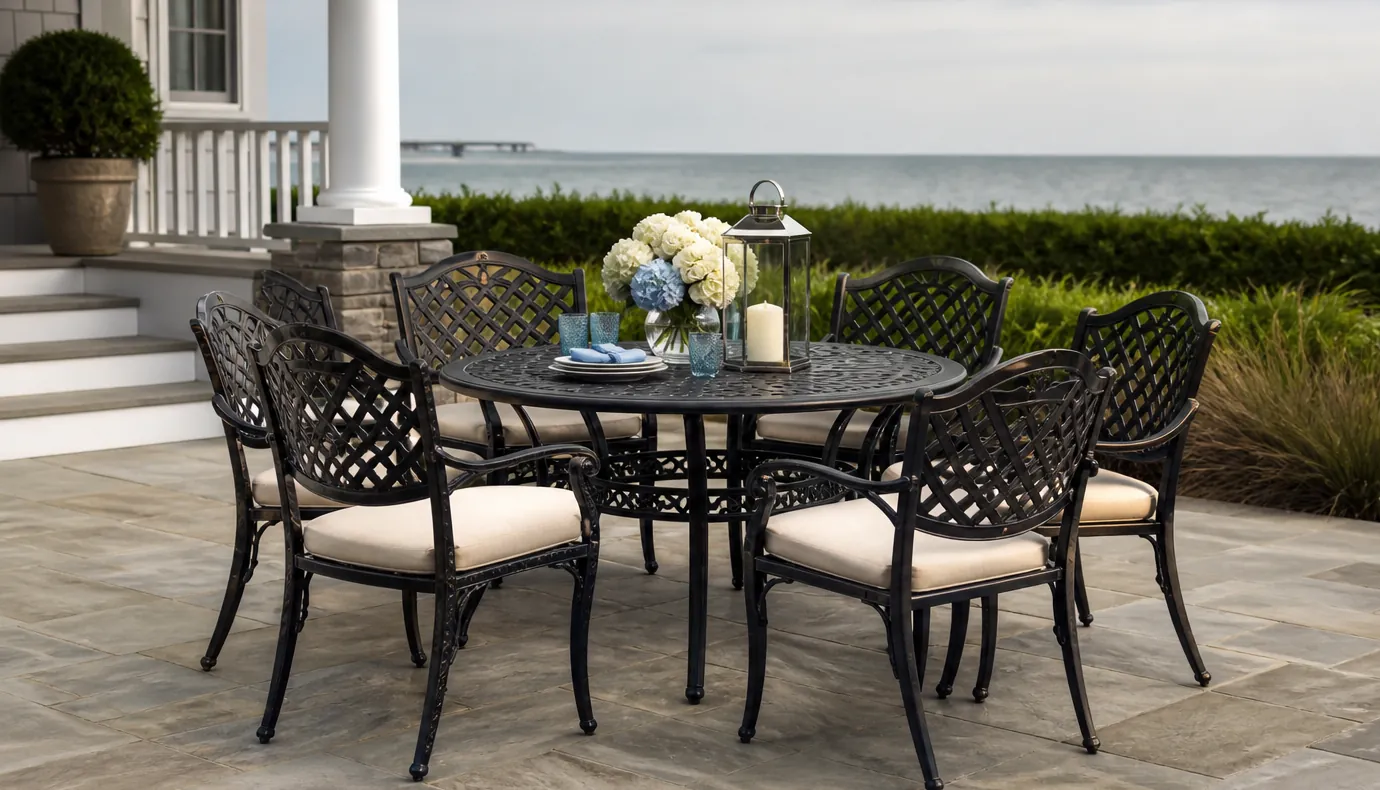 Refinished metal patio furniture