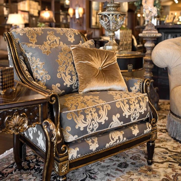 Gilded Velvet Cabriole