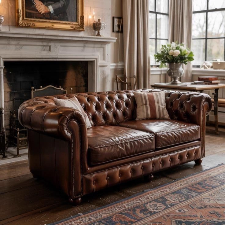 Distressed Club Sofa