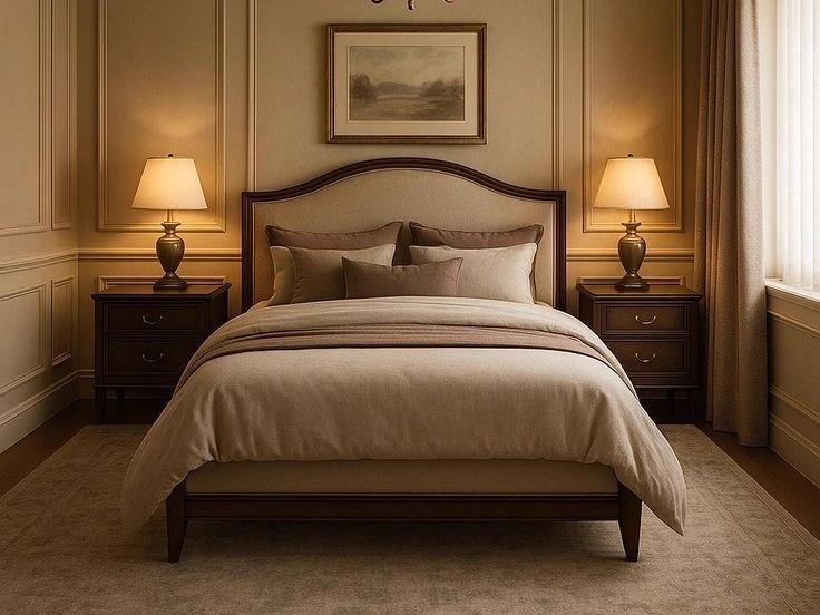 Arch Bed Nightstands Warm