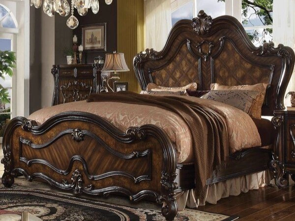 Carved Dark Wood Sleigh