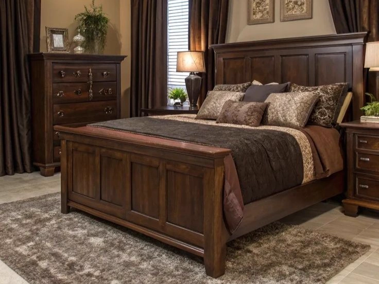 Dark Sleigh Simple Bed