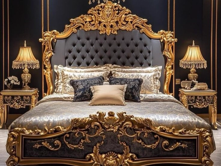Royal Gold Black Bed