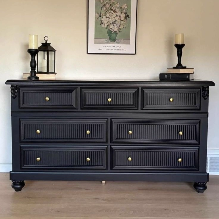 The Obsidian Fluted Seven-Drawer Commode