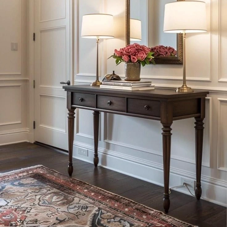 Elegant Dark Wood Console