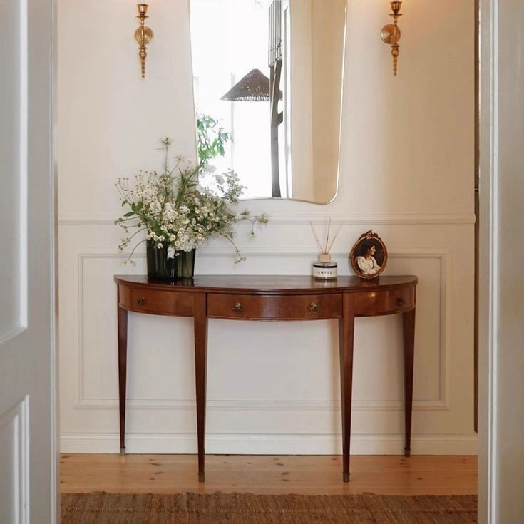 Oval Marble Top Console