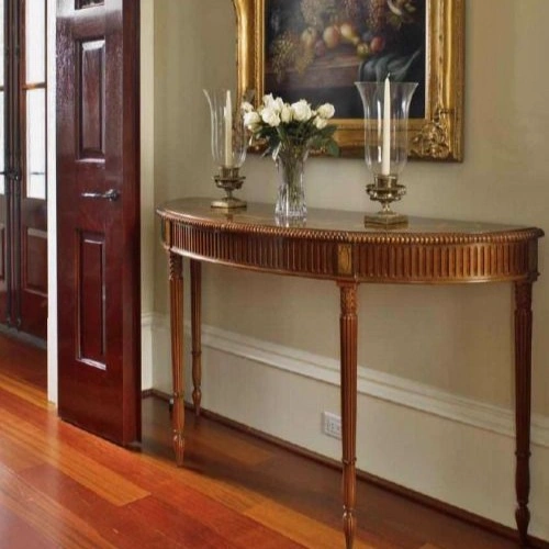 Semi-Oval Fluted Console