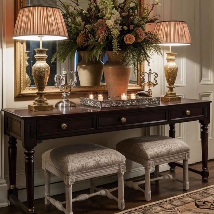 Traditional Three-Drawer Console