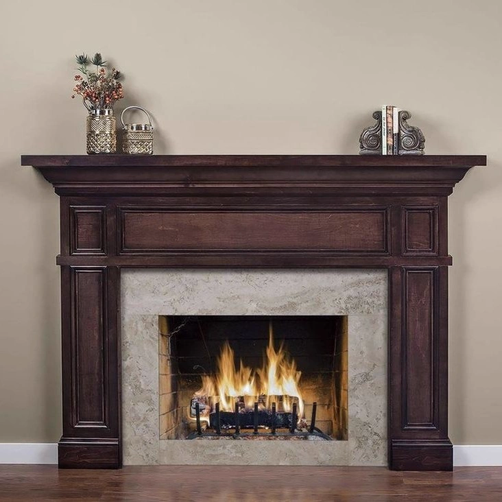 The Dark Wood Marble Fireplace
