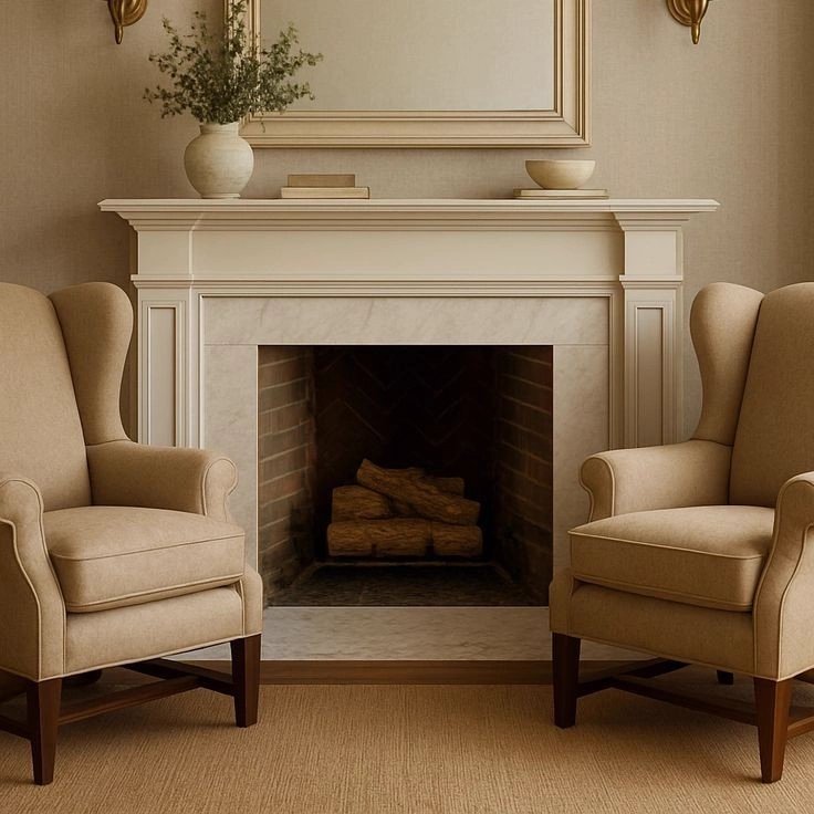 The Twin Wingback Fireside