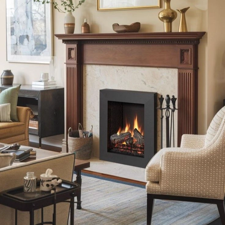 The Walnut and Cream Marble Hearth