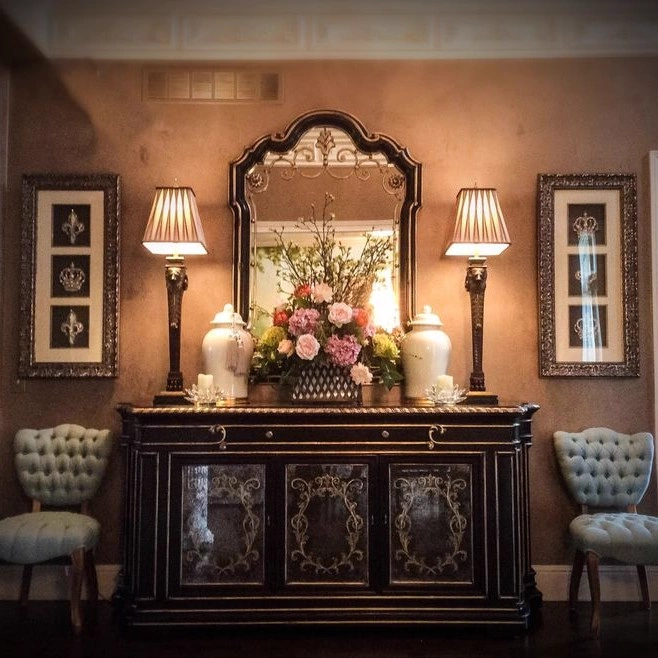 Black Venetian Style Sideboard