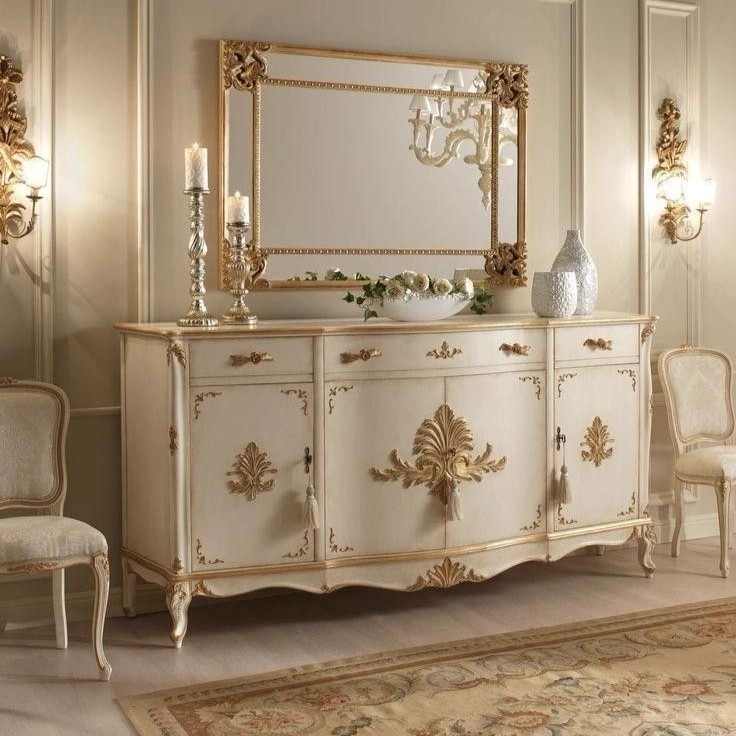 Floral Marquetry Serpentine Sideboard