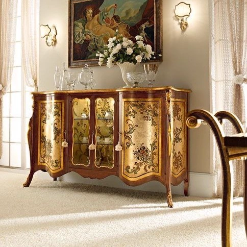 Gilt and Floral Commode