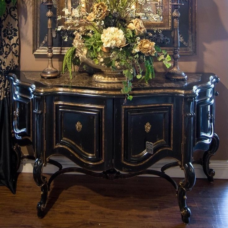 Opulent Marquetry Serpentine Buffet