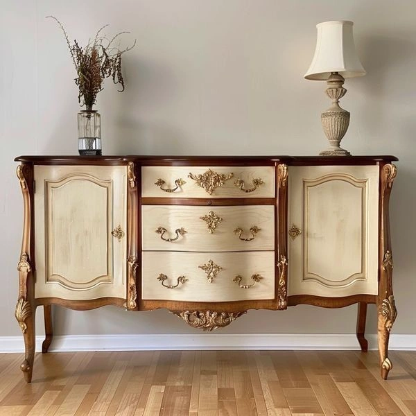 Ornate Marquetry Curvaceous Buffet