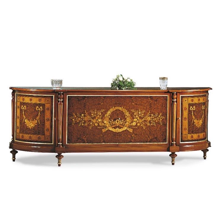 Ornate Marquetry Curvaceous Sideboard