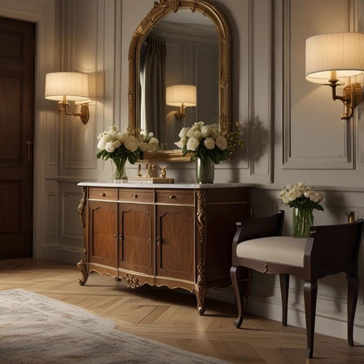 Regal Burl Marquetry Sideboard