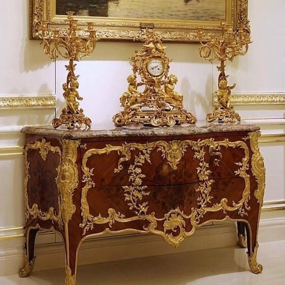 Serpentine Gilt Console Table