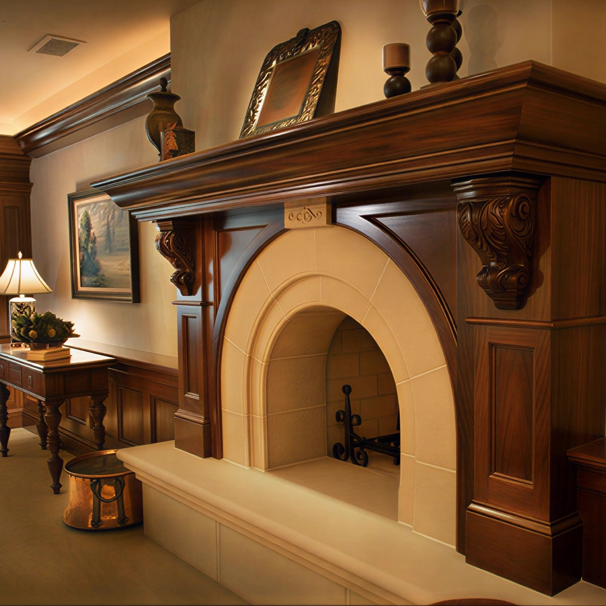 The Black Cherrywood Fluted Hearth