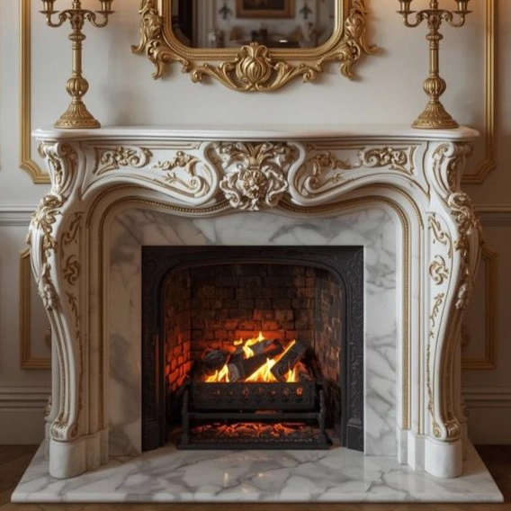 The Regal Gilded Rococo Hearth