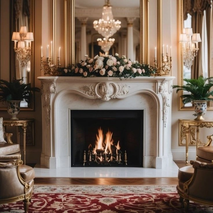 The Rich Mahogany Fluted Mantel