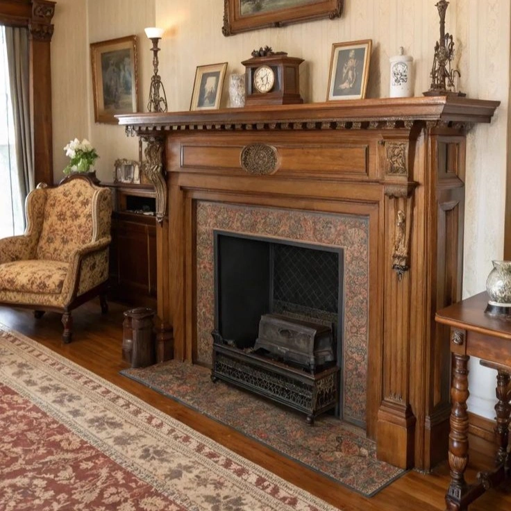 The Traditional Ornate Mahogany Mantel