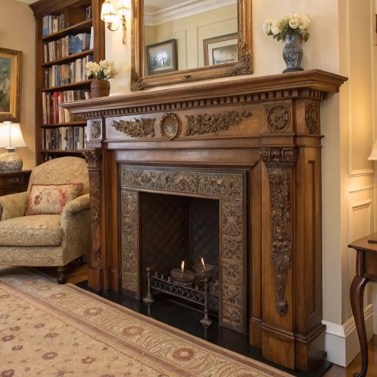 The Victorian Ornate Walnut Hearth