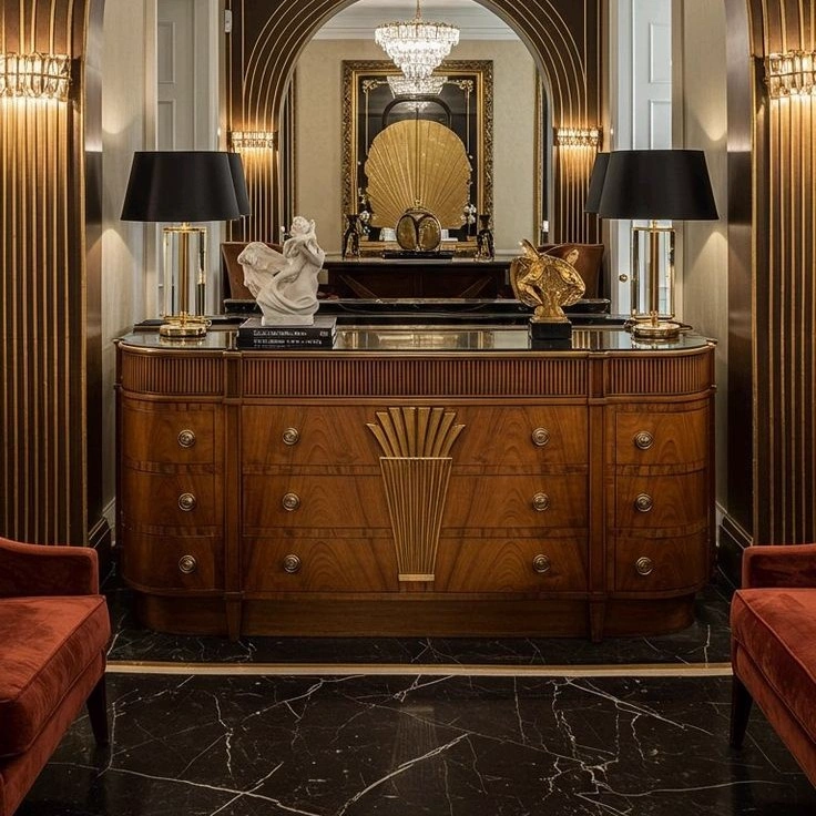 Regal Walnut Marble Console II