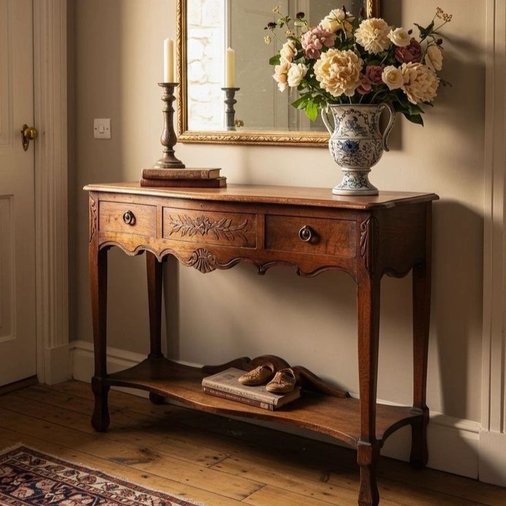 Antique Mahogany Console Assemblage