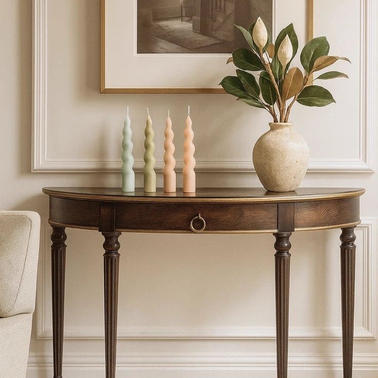 Dark Walnut Demilune Console