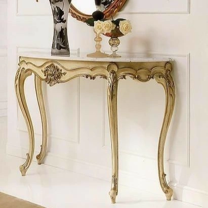 Gilded Cream Rococo Console