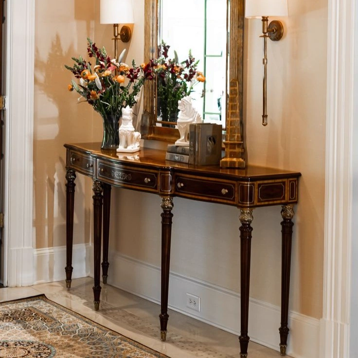 Hepplewhite Mahogany Demilune Console