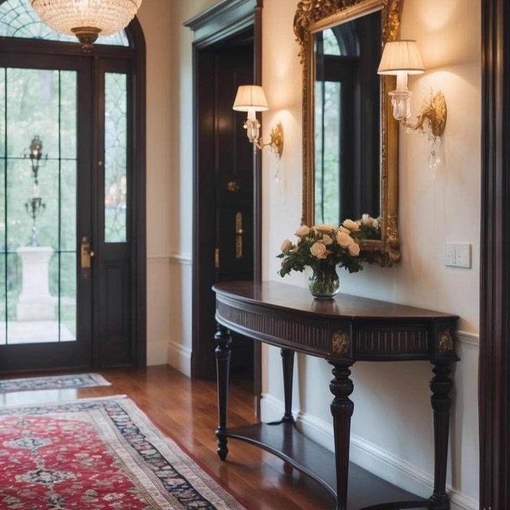 Traditional Regency Demilune Console