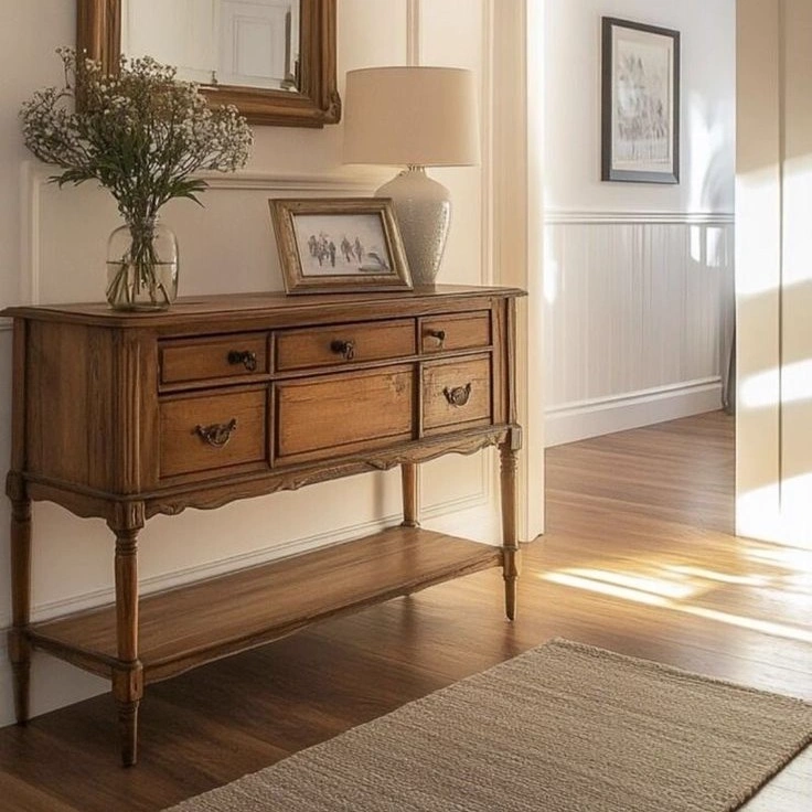 Vintage Oak Buffet Console