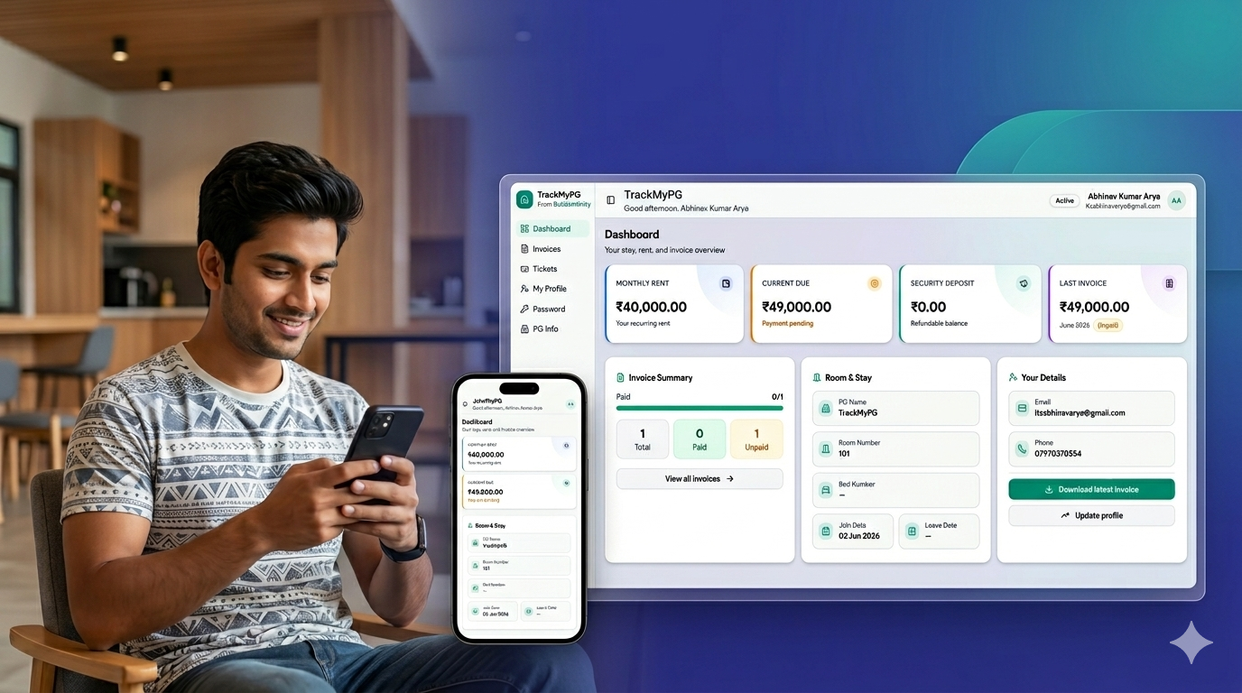 Tenant Portal for PG: Give Your Tenants 24/7 Self-Service Access (No More Daily Calls)