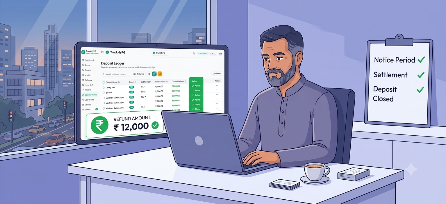 PG Security Deposit & Move-Out Management: The Complete Guide for Indian PG Owners (2026)