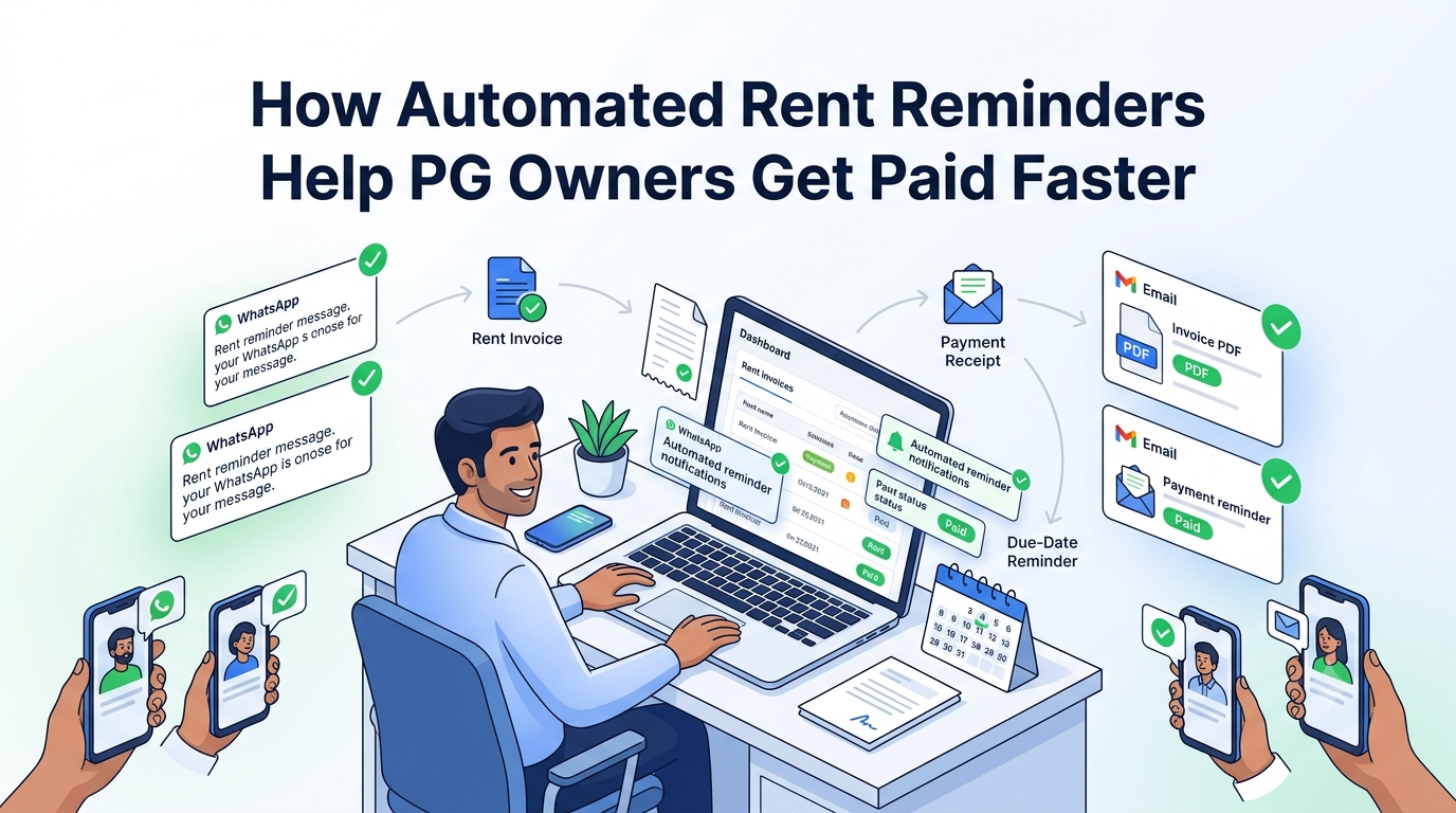 How to Send Rent Reminders on WhatsApp and Email to PG Tenants in India (2025 Guide)