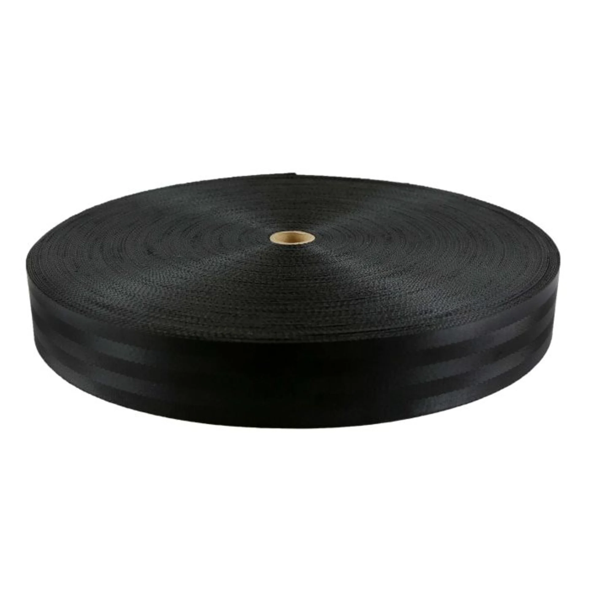 50mm UV Resistant Seatbelt Polyester Webbing Black - 2000kg Breaking Strength