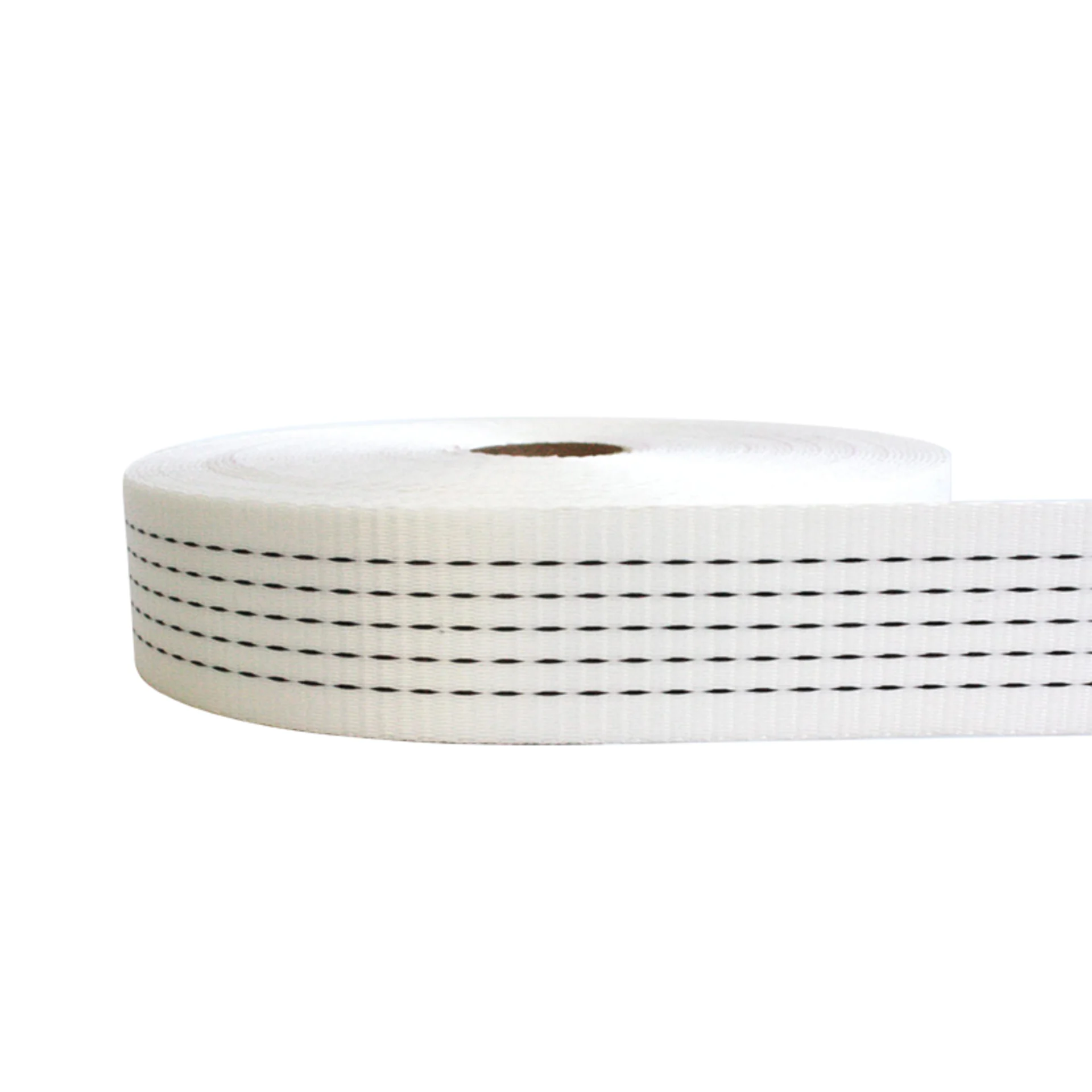 Cinta de Poliéster Blanca 50mm 5 Rayas, Resistente a los UV - 5000 kg Resistencia