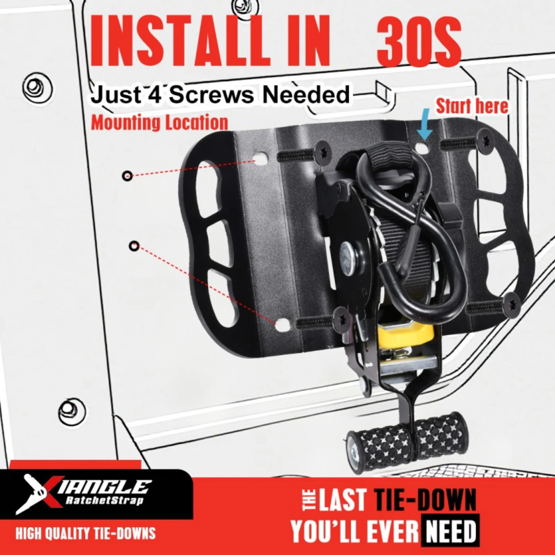 Premier Retractable Lashing System for the Ford F-150 with Mountable Bracket