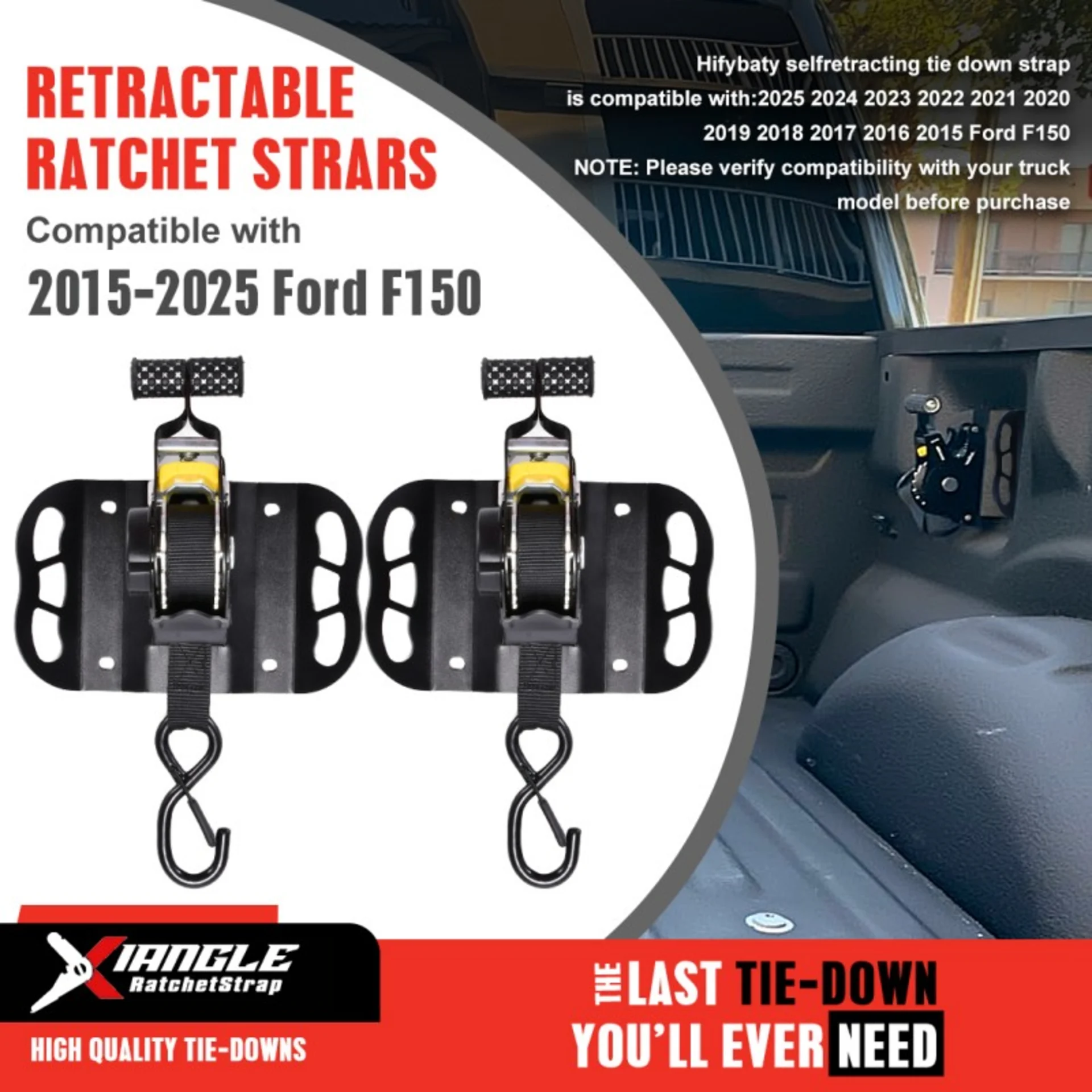 Premier Retractable Lashing System for the Ford F-150 with Mountable Bracket