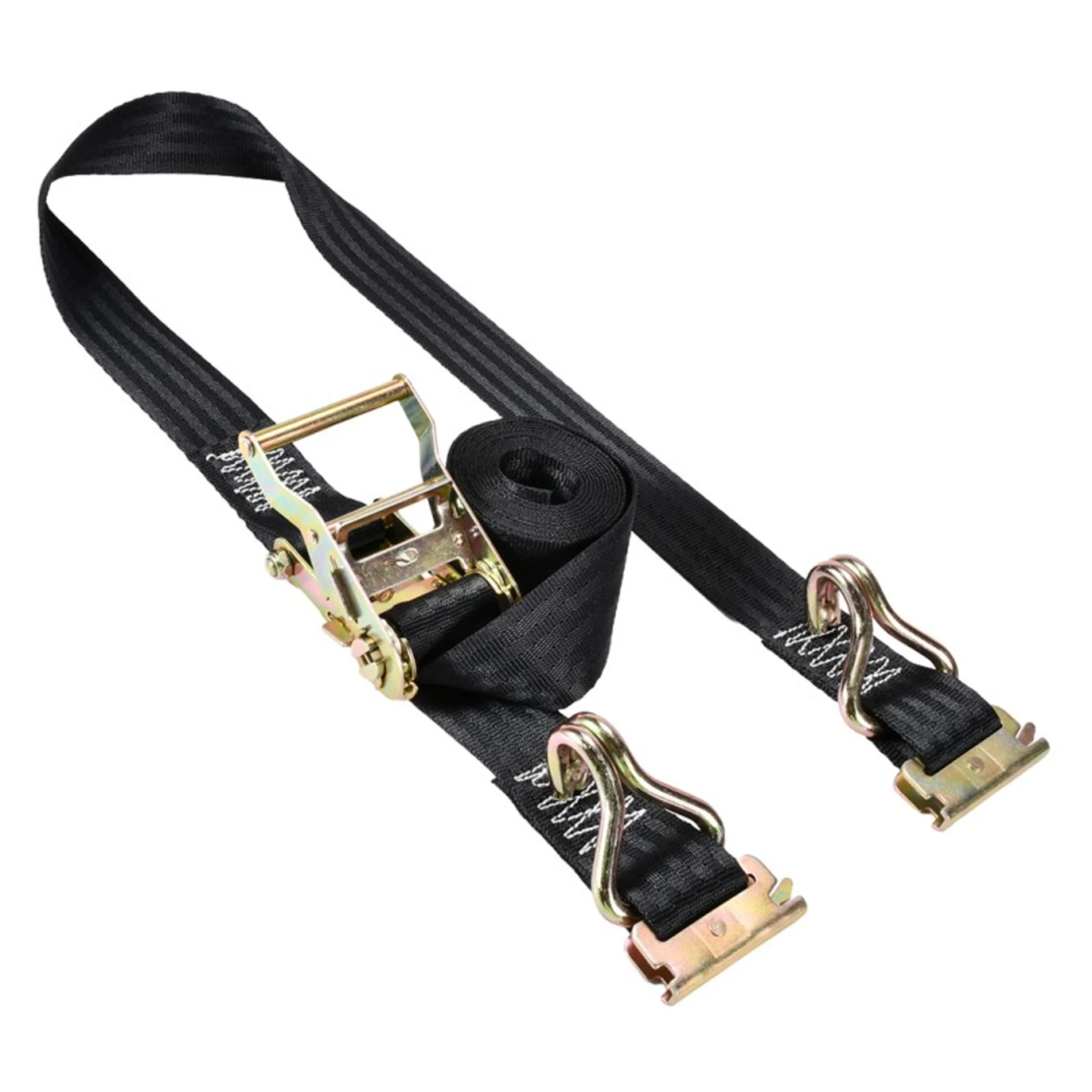 2" E-Track Ratchet Strap W/ Wire Hooks & E-Fittings - 4400 lbs. BS