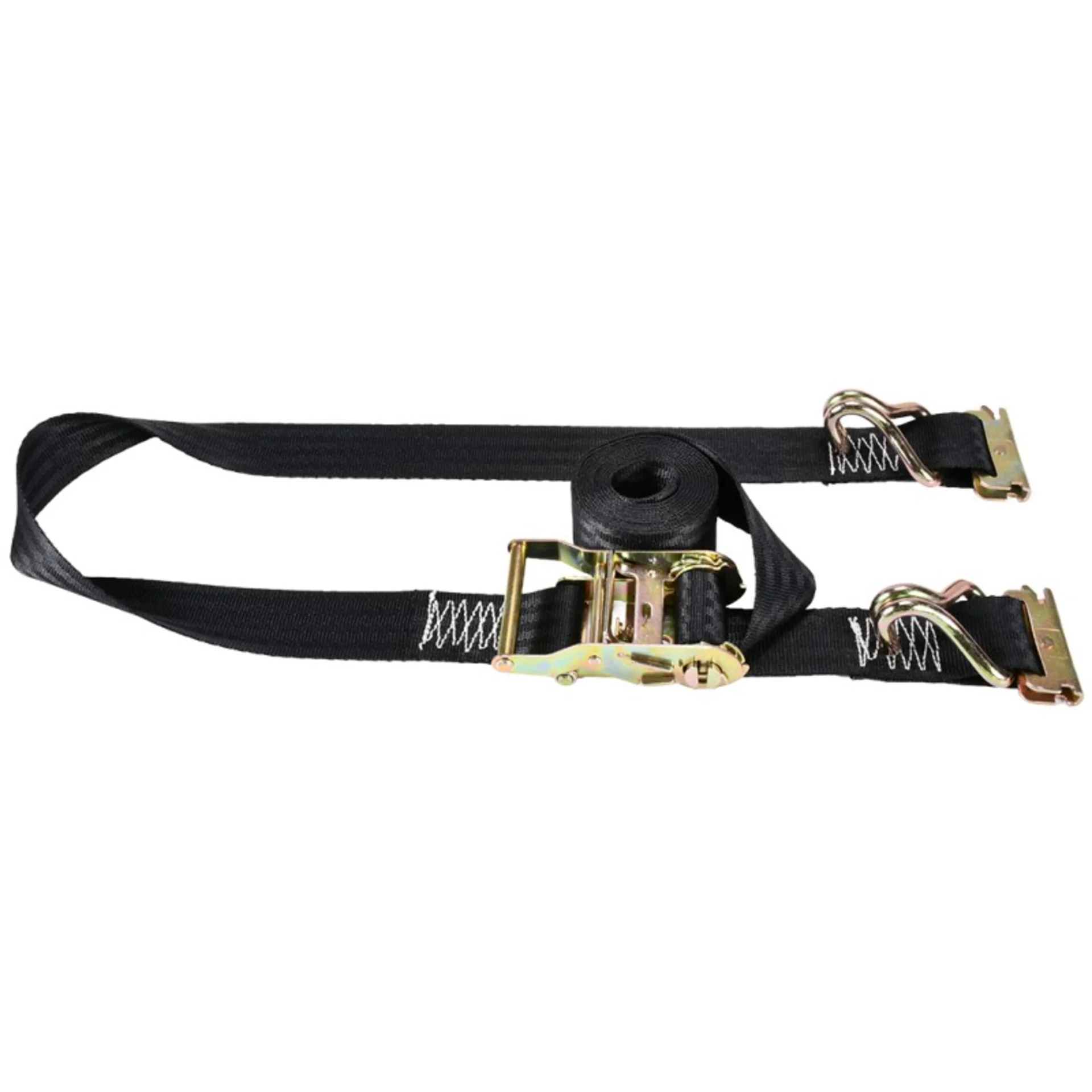 2" E-Track Ratchet Strap W/ Wire Hooks & E-Fittings - 4400 lbs. BS