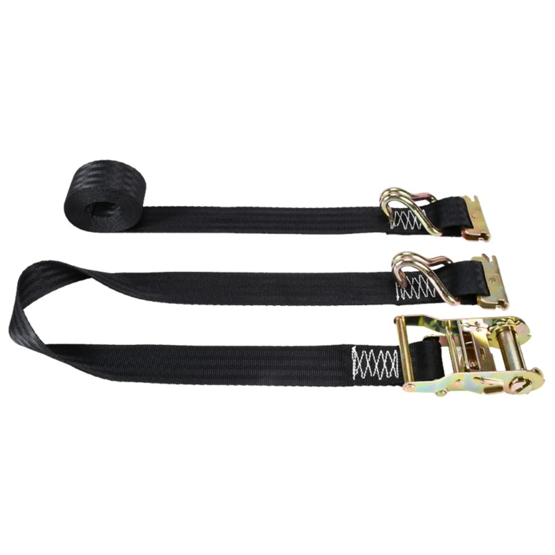 2" E-Track Ratchet Strap W/ Wire Hooks & E-Fittings - 4400 lbs. BS