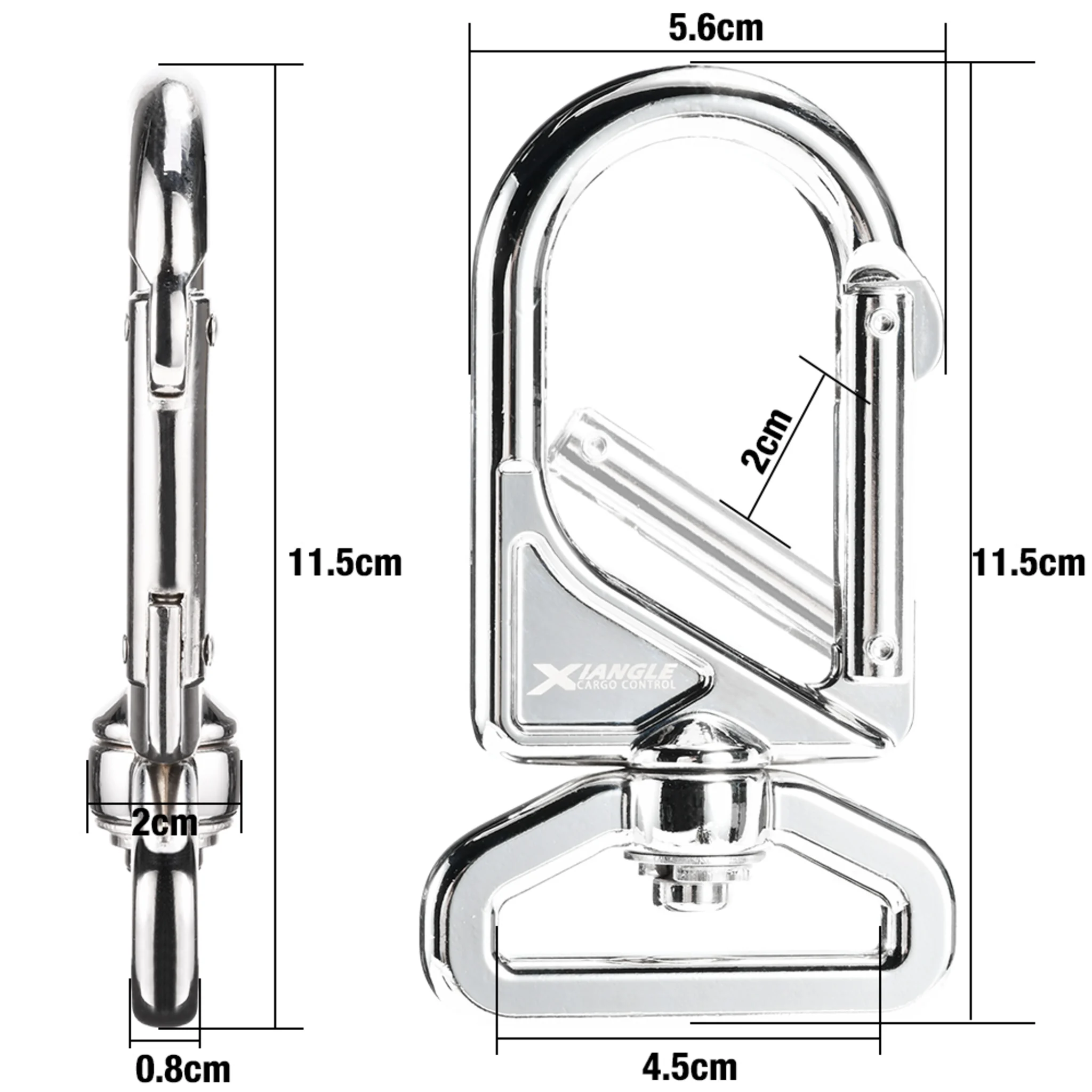 38mm 360° Swivel Universal Carabiner Hook - 680kg Breaking Strength