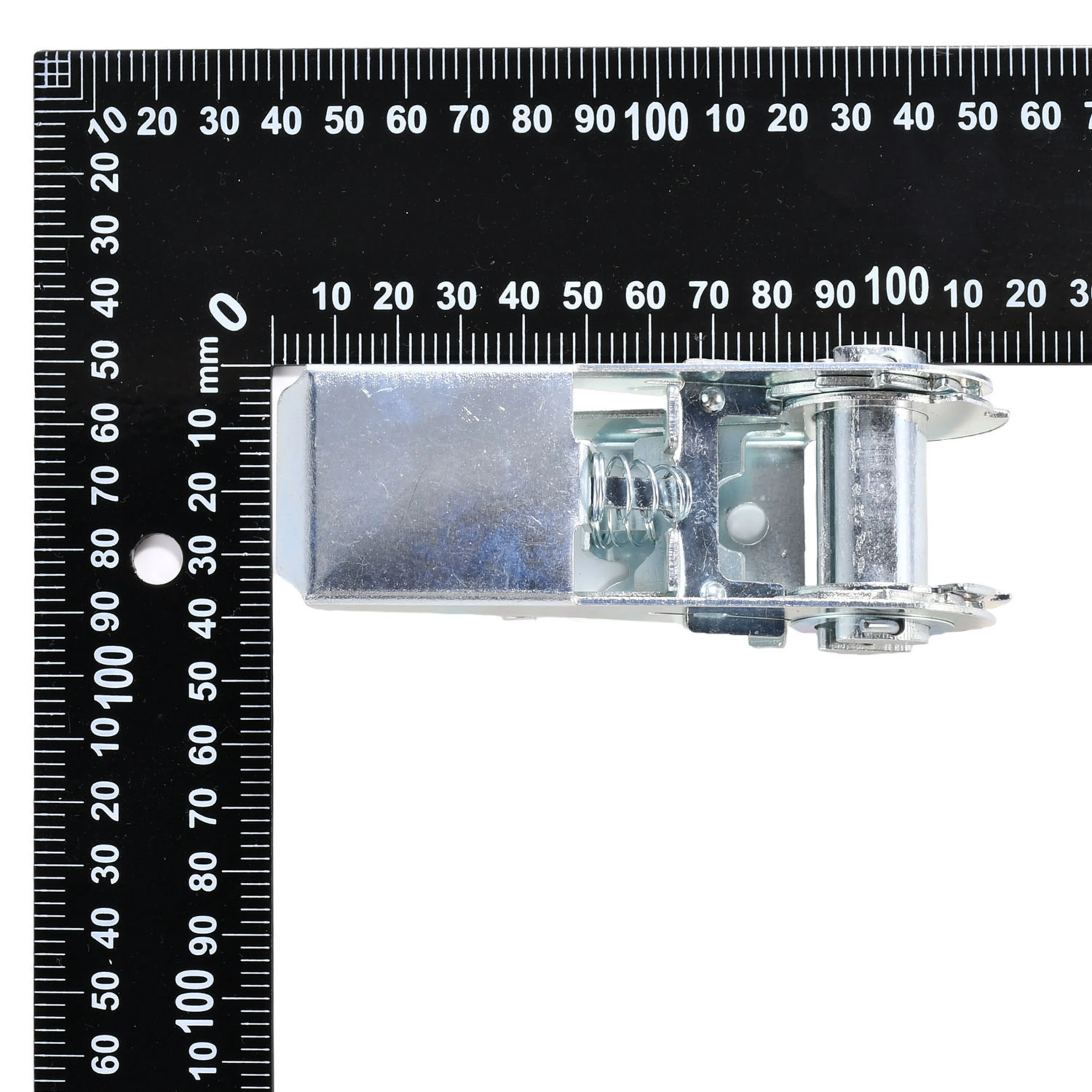 1" White Zinc Painted Ratchet Buckle - 1760lbs Breaking Strength