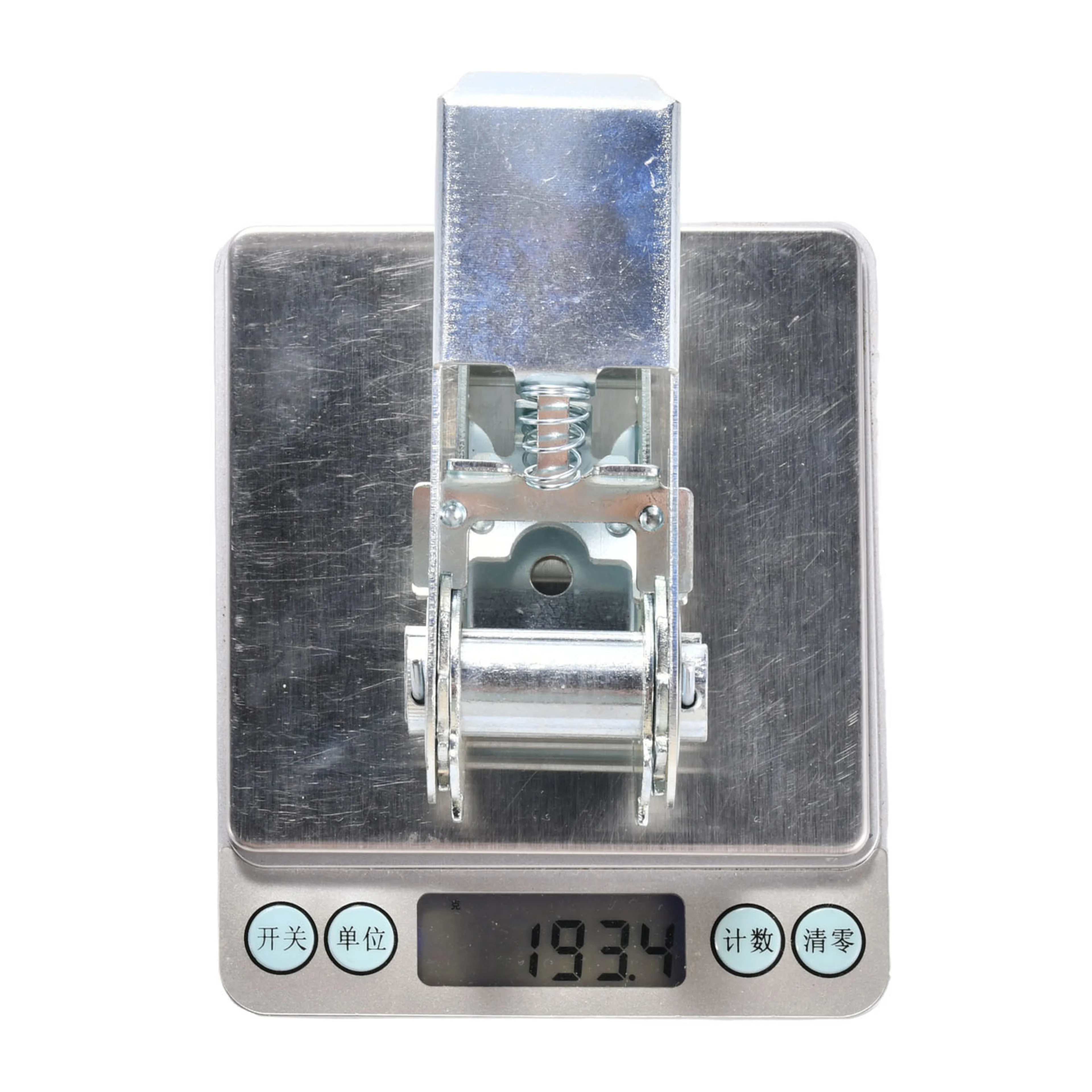 1" White Zinc Painted Ratchet Buckle - 1760lbs Breaking Strength