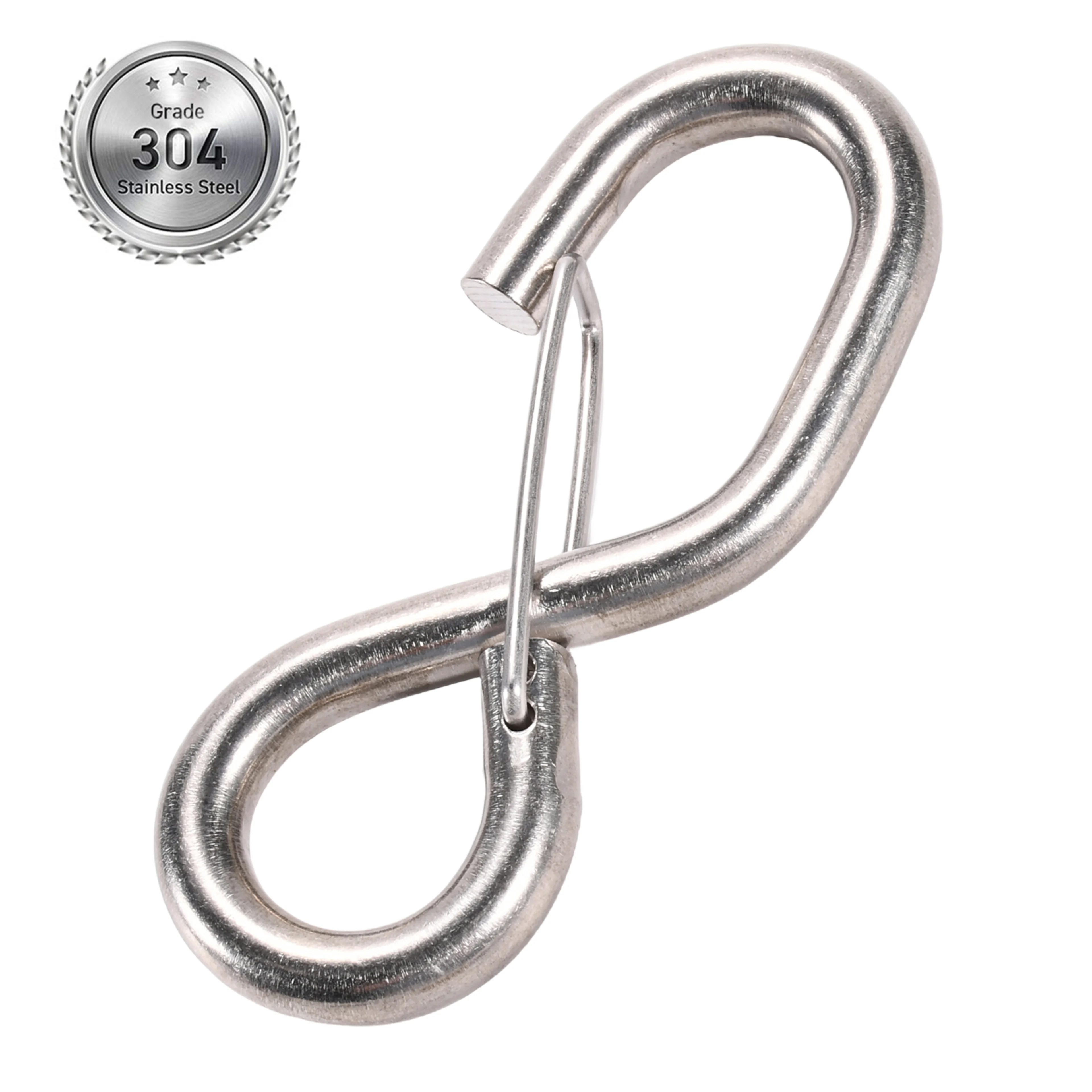 1" 304 Stainless Steel S-Hook with Latch - 1760 lbs. BS