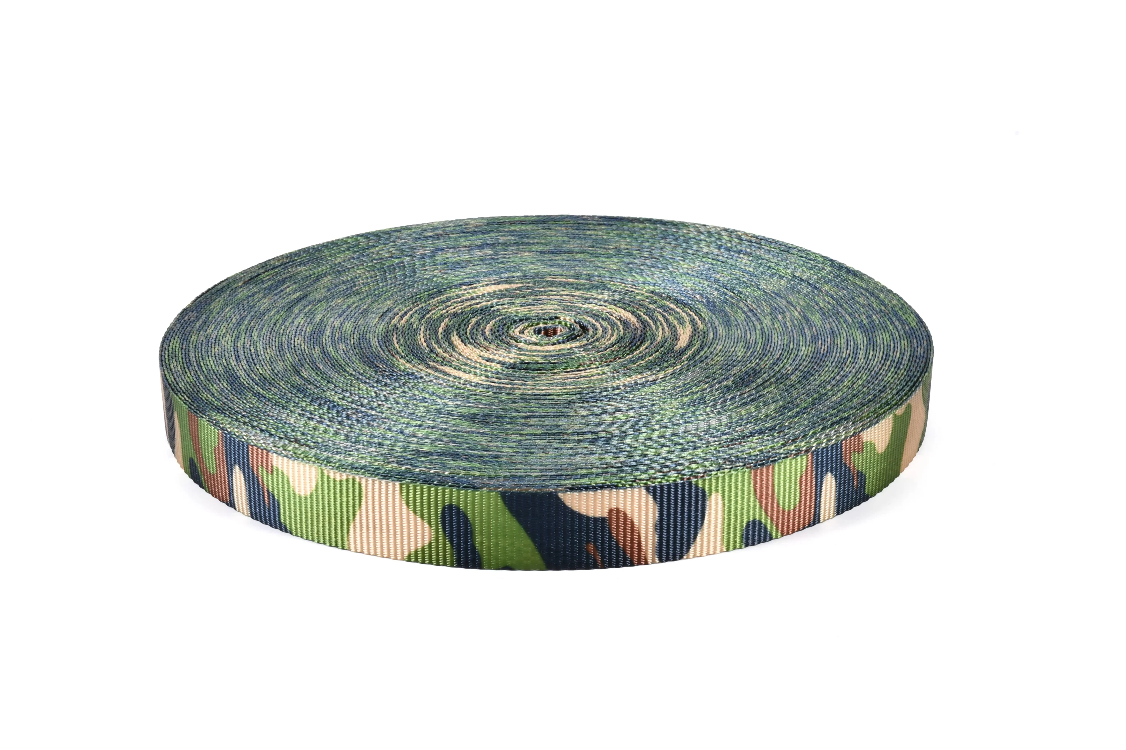 Cinta de Poliéster Camuflaje 25mm Resistente a los UV - 800 kg Resistencia